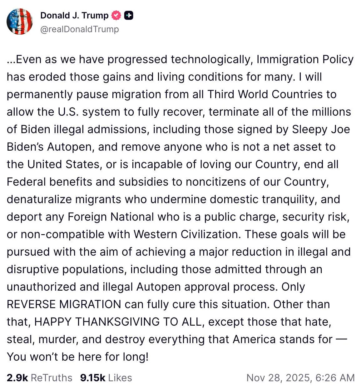 Трамп погрожує іммігрантам