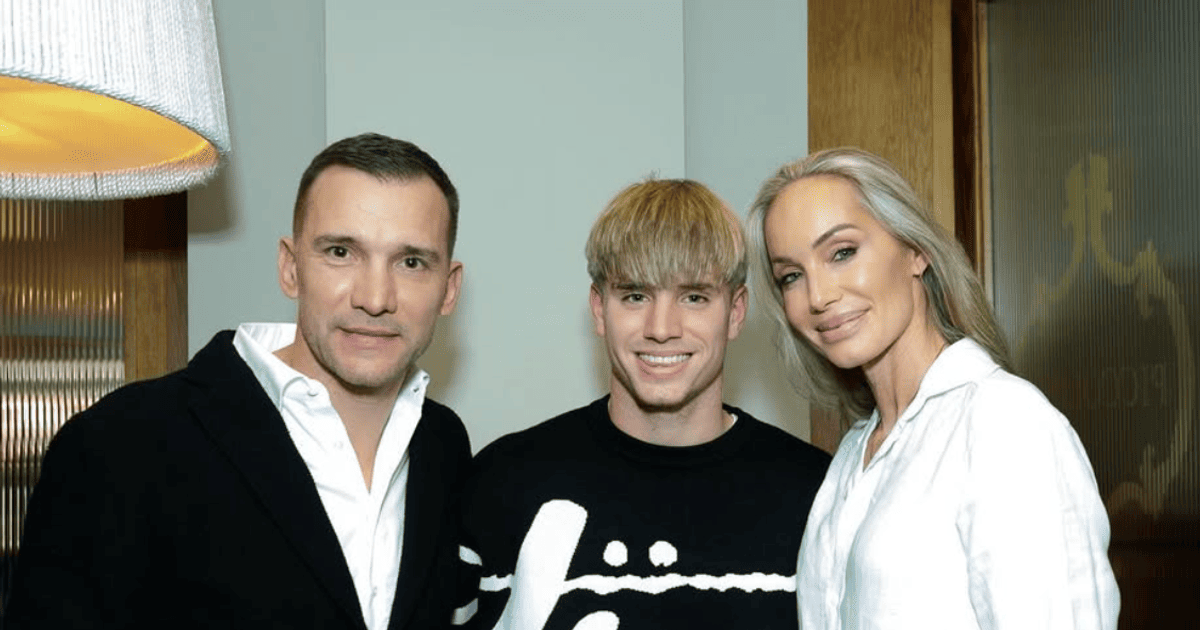 Андрій Шевченко з Крістен Пазік та сином