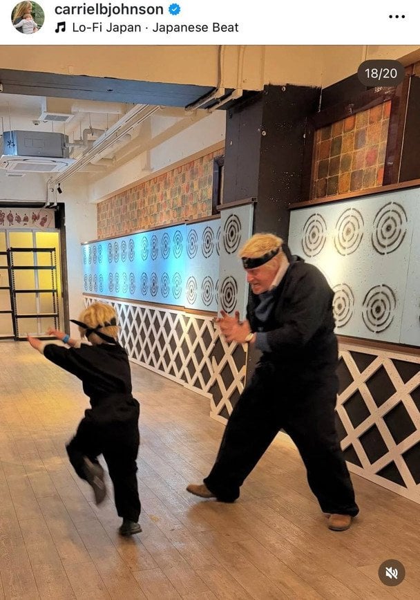 Борис Джонсон із сином / © Instagram Керрі Джонсон