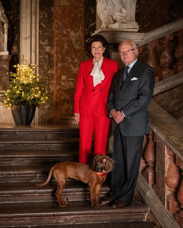 Королева Сільвія і король Карл Густав з новим вихованцем / © Шведська королівська родина/Instagram