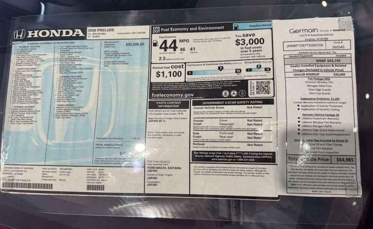 Ціна як у Corvette: дилер вимагає шалені гроші за нову Honda Prelude - фото 2