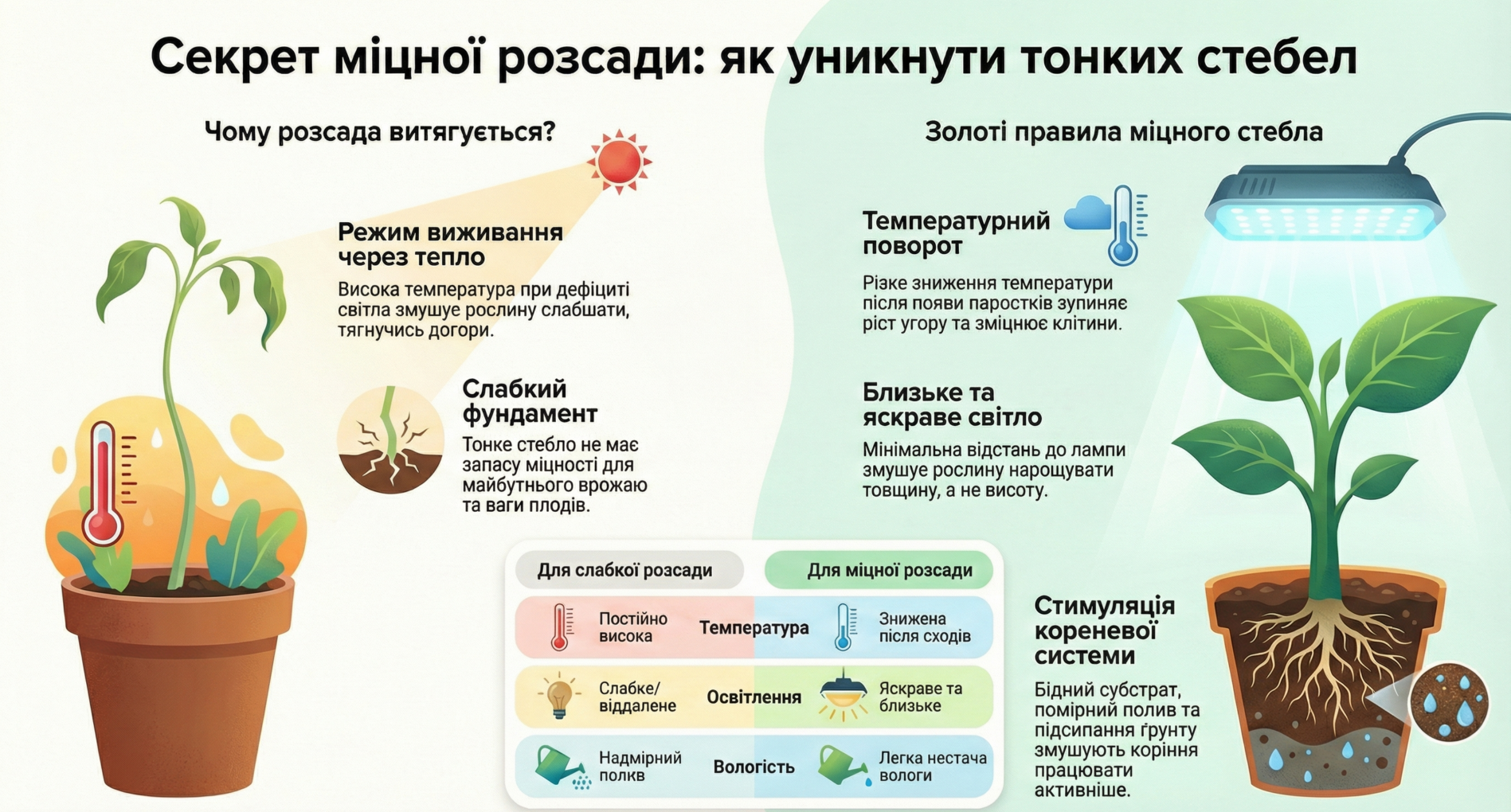 Секрети вирощування міцної розсади