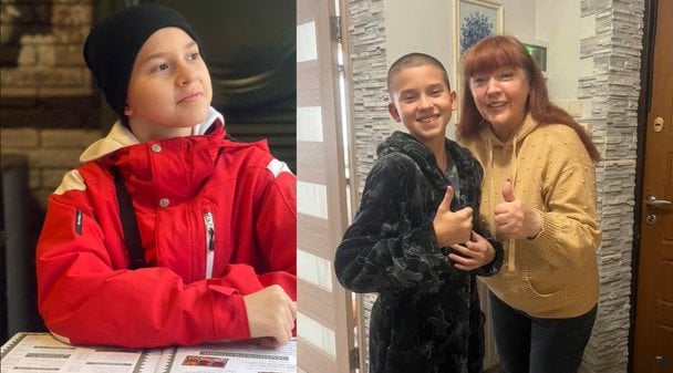 Лілія Сандулеса з онуком / © YouTube-канал Rostyslove Production