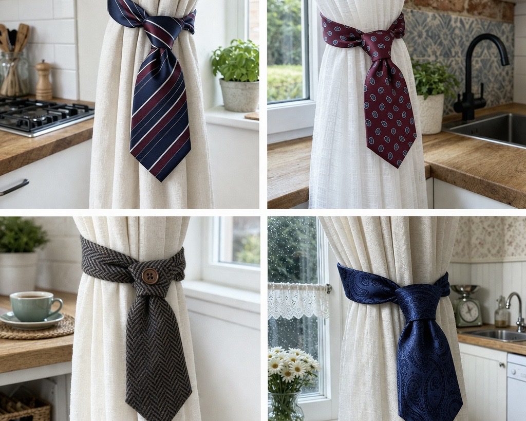 Господині розповіли, як зробити підхвати для штор зі старих чоловічих краваток Господині розповіли, як зробити підхвати для штор зі старих чоловічих краваток