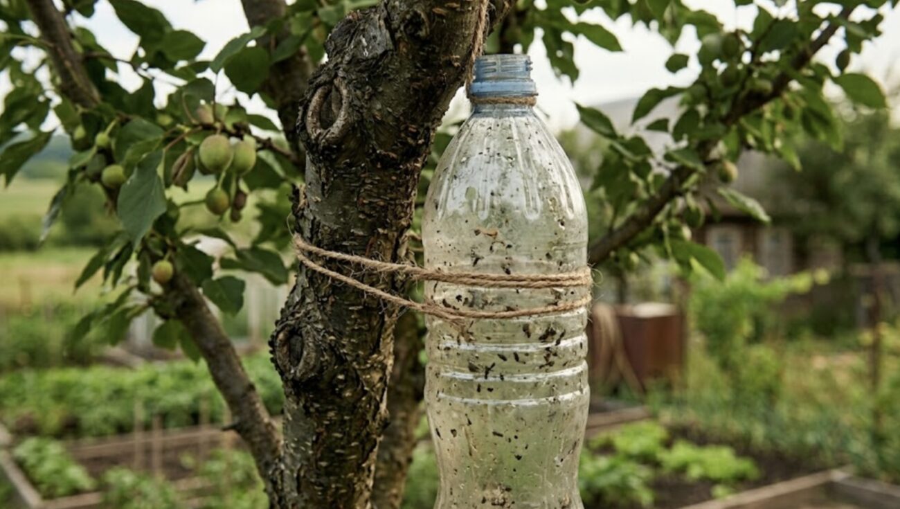 Садівники розповіли, навіщо розвішувати у саду пляшки з-під води. Фото: Добрі новини