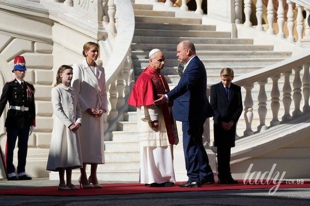 Княгиня Шарлін, Папа Римський Лев XIV і князь Альбер II / © Associated Press