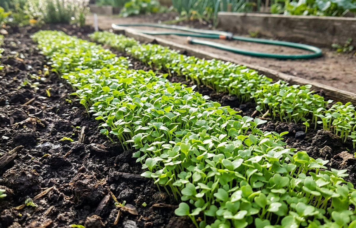 Гірчиця сходить швидко, тому для посіву у квітні підходить просто ідеально