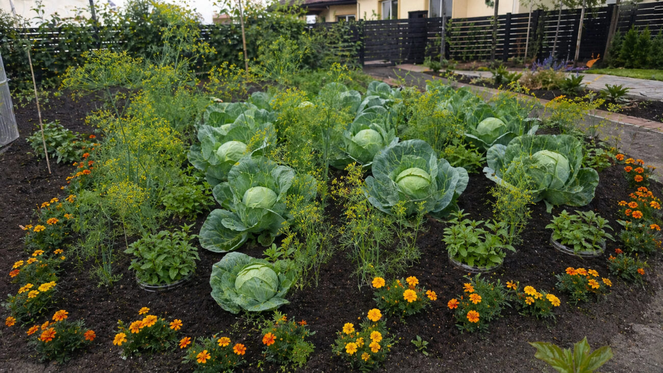Змішані грядки для захисту капусти від шкідників