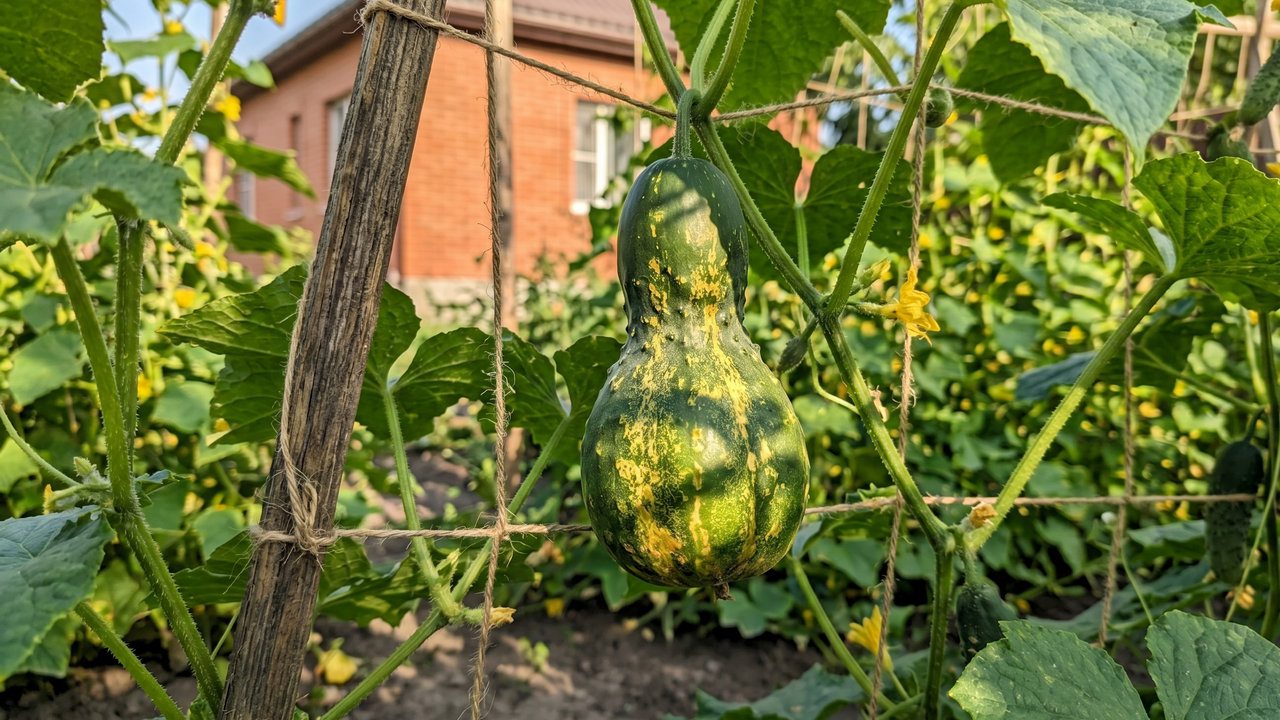 Якщо огірок з одного боку товстіший, то це може бути або через погане запилення, або через брак добрив