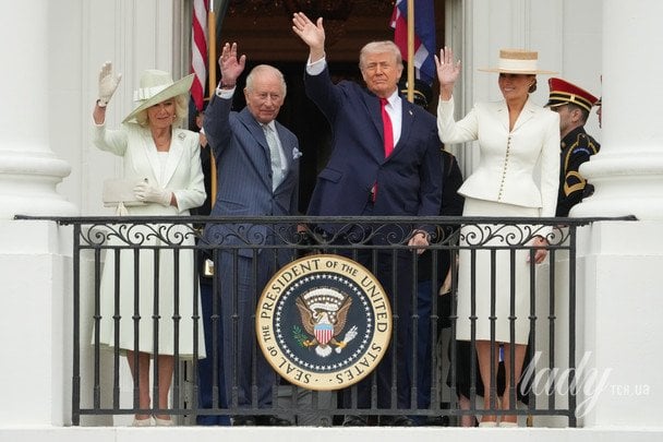Королева Камілла, король Чарльз, Дональд і Меланія Трампи / © Associated Press