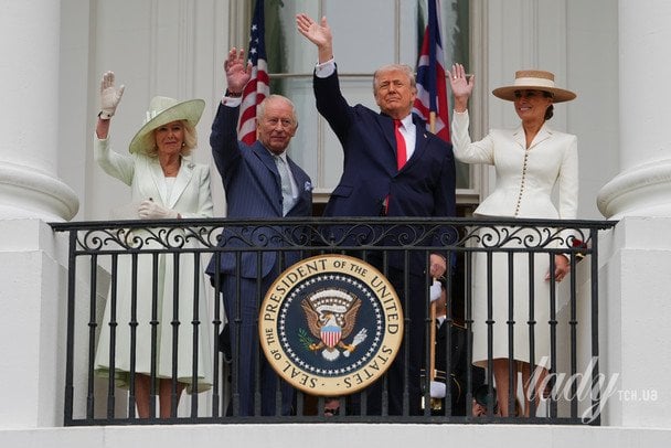 Королева Камілла, король Чарльз, Дональд Трамп і Меланія Трамп, квітень 2026 року / © Associated Press