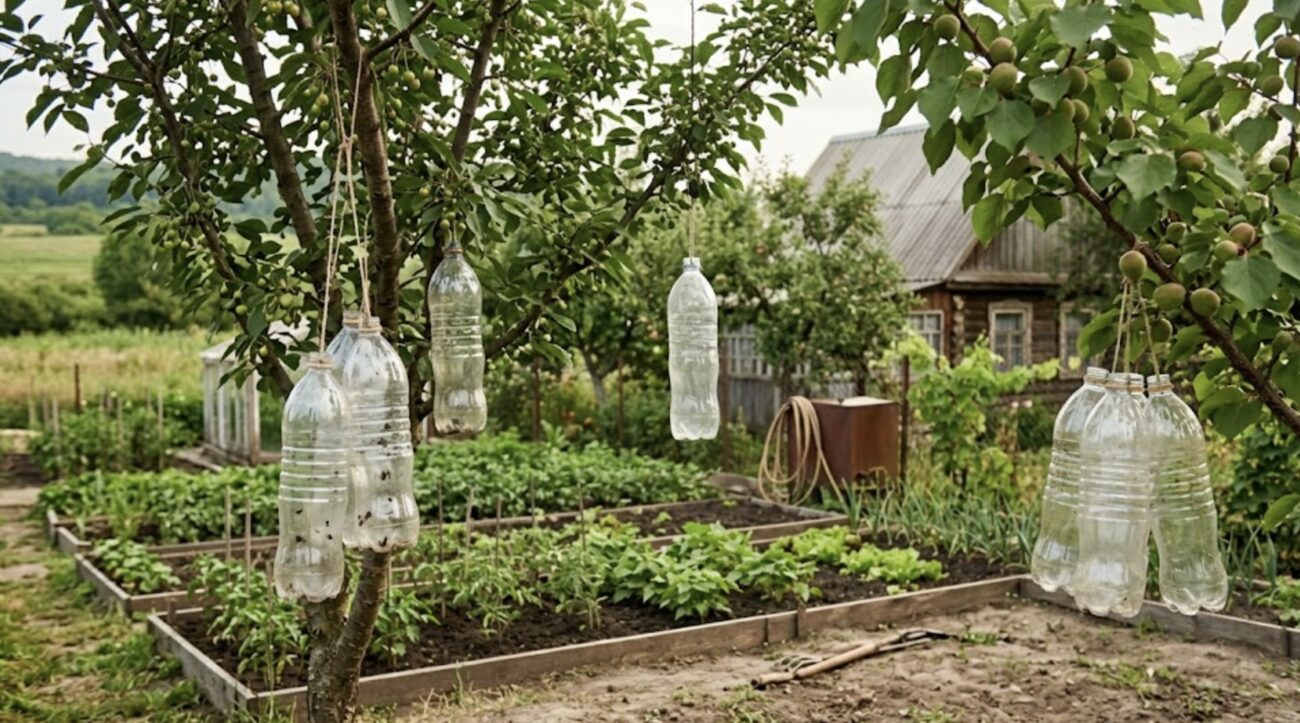 Садівники розповіли, навіщо вішати пляшки з водою на плодові дерева. Фото: Добрі новини
