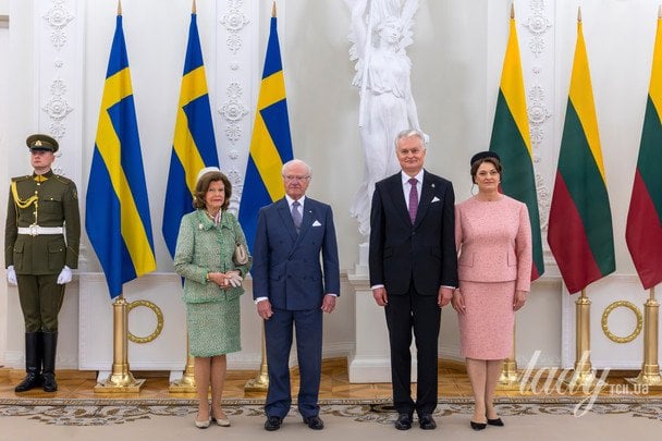 Королева Сільвія та король Карл Густав, президент Литви Гітанас Науседа та перша леді Діана Науседене / © Associated Press
