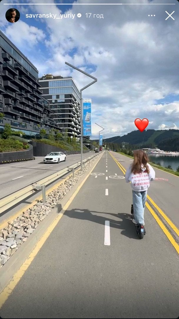 Сториз Юрія Савранського з донькою / © instagram.com/natalka_denisenko